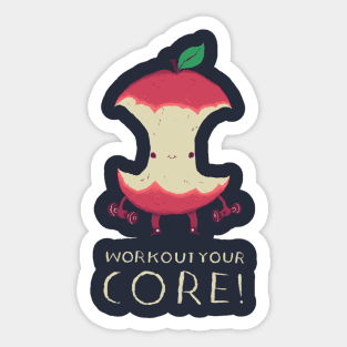 workout your core! gym shirt Sticker